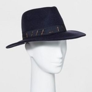 Women's Panama Hat 100% Wool Boho Festival Blue
